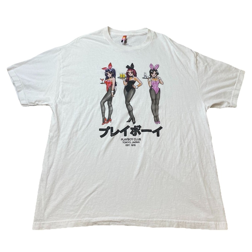 Playboy x Color Bars Tokyo Club Happy Hour T-Shirt White Mens XL  Anime Bunny